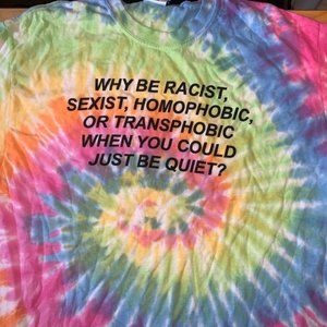 Multi-colored Spiral Tie-Dye Social Justice T-Shir